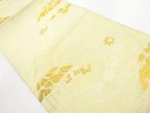 アンティーク　絽家屋に草花模様織り出し袋帯(材料)(サービス品)